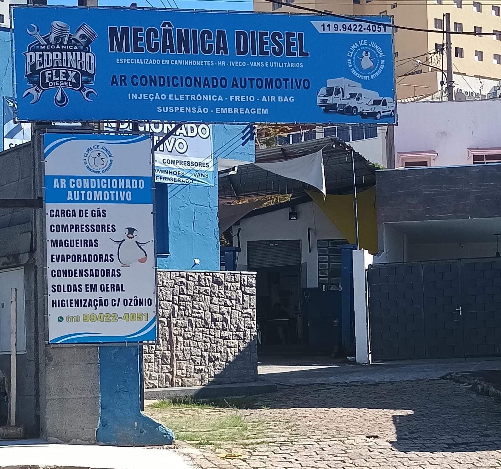 Fachada da Mecânica Pedrinho Flex Diesel em Jundiaí